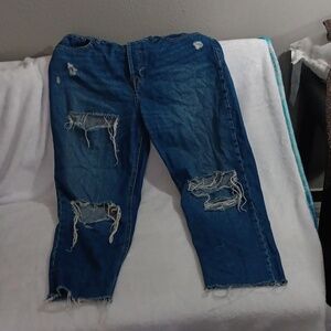 Forever 21 distressed button up blue jeans size 30